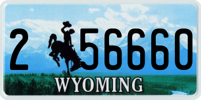 WY license plate 256660
