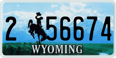 WY license plate 256674