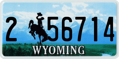 WY license plate 256714