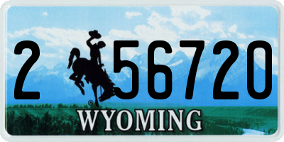 WY license plate 256720