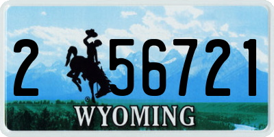 WY license plate 256721