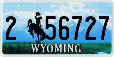 WY license plate 256727