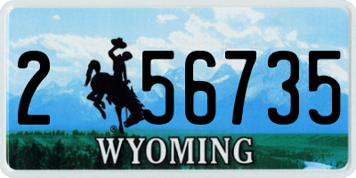 WY license plate 256735