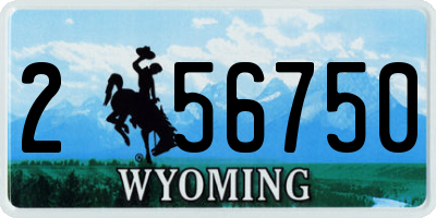 WY license plate 256750