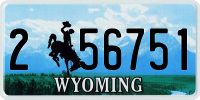 WY license plate 256751