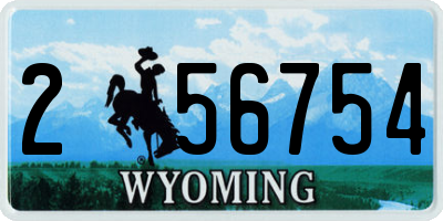 WY license plate 256754