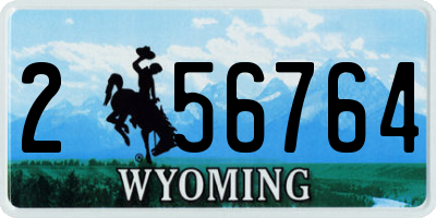 WY license plate 256764