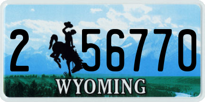 WY license plate 256770