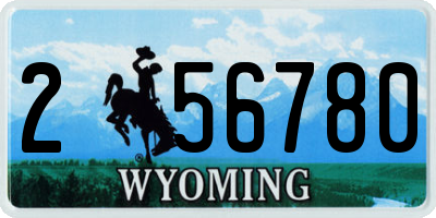WY license plate 256780