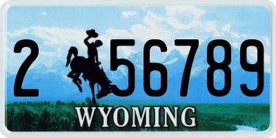 WY license plate 256789