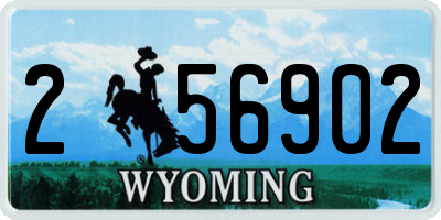 WY license plate 256902