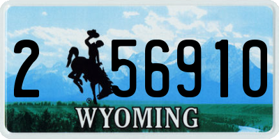 WY license plate 256910
