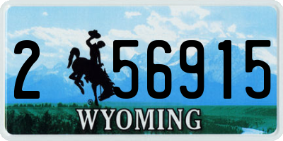 WY license plate 256915