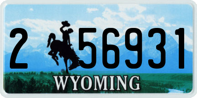 WY license plate 256931