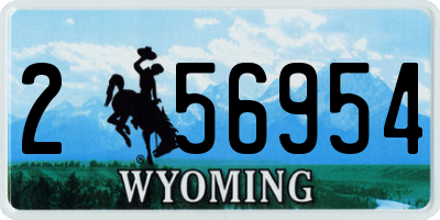WY license plate 256954