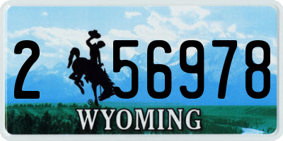 WY license plate 256978