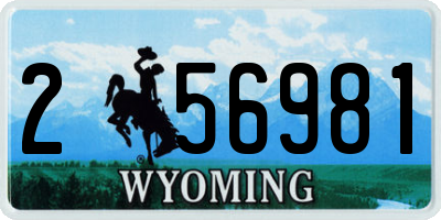 WY license plate 256981