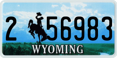 WY license plate 256983