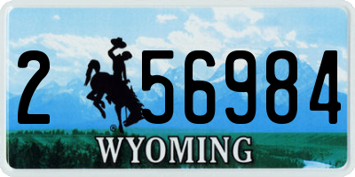 WY license plate 256984