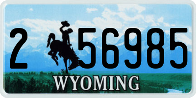 WY license plate 256985