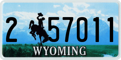 WY license plate 257011