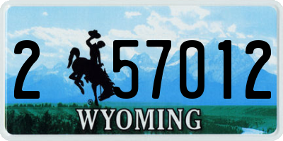 WY license plate 257012