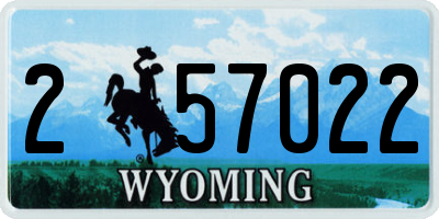 WY license plate 257022