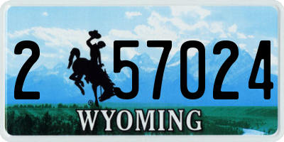 WY license plate 257024