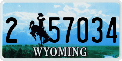 WY license plate 257034