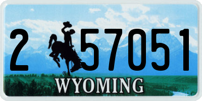 WY license plate 257051