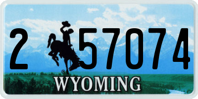 WY license plate 257074