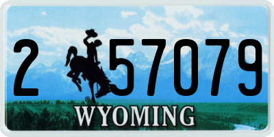 WY license plate 257079