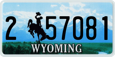 WY license plate 257081