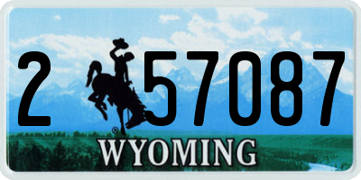 WY license plate 257087