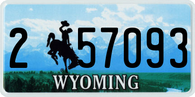 WY license plate 257093