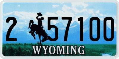 WY license plate 257100