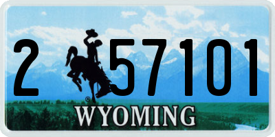 WY license plate 257101