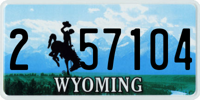 WY license plate 257104