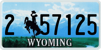 WY license plate 257125