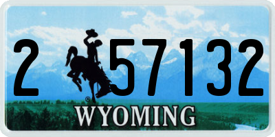WY license plate 257132