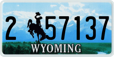 WY license plate 257137