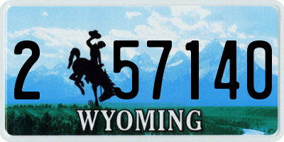 WY license plate 257140