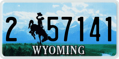 WY license plate 257141