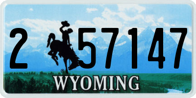 WY license plate 257147