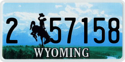 WY license plate 257158