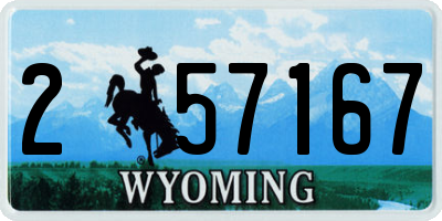WY license plate 257167