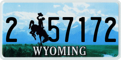 WY license plate 257172
