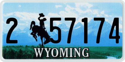 WY license plate 257174