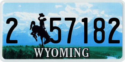 WY license plate 257182