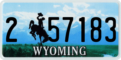 WY license plate 257183